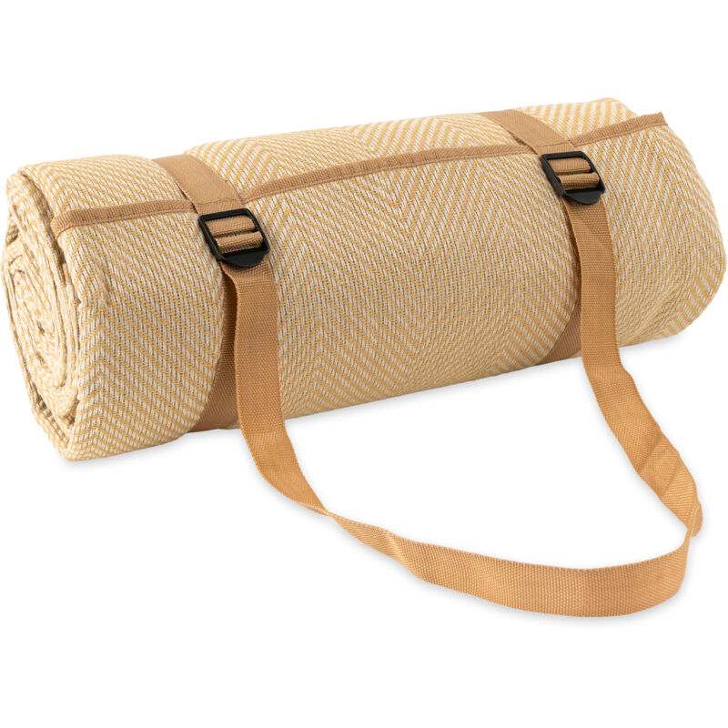 foto del prodotto coperta da picnic impermeabile pieghevole da esterno coperta da spiaggia beige, 200x200cm paco home