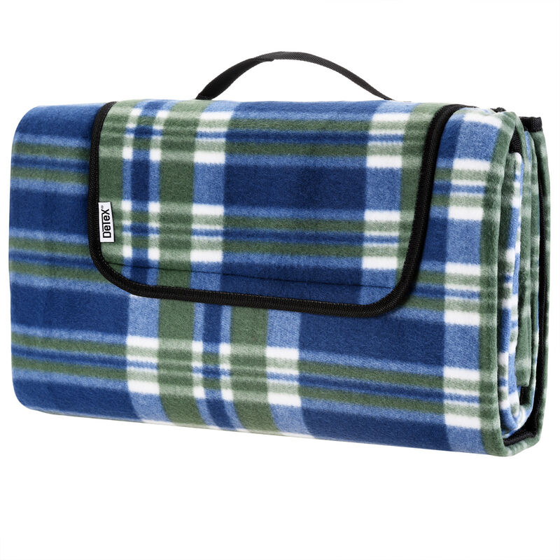 foto del prodotto coperta da picnic impermeabile termoisolante lavabile 1 6 persone giochi bimbi outdoor mare 200x200cm, karo blau de detex