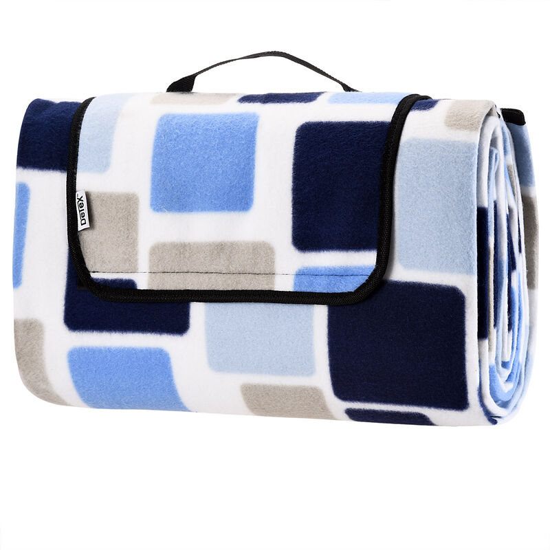 foto del prodotto coperta da picnic impermeabile termoisolante lavabile 1 6 persone giochi bimbi outdoor mare 200x200cm, quadrate blau de detex