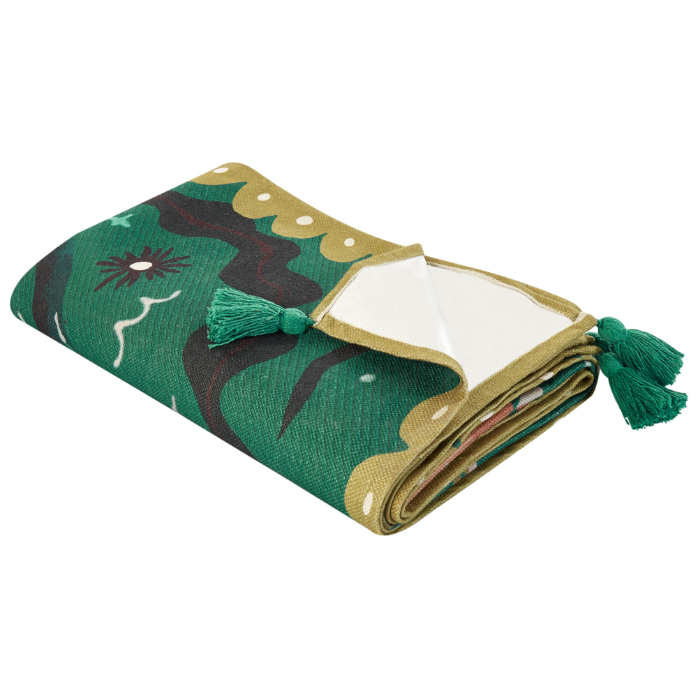 foto del prodotto coperta da picnic verde con cinturino con motivo animale 200 x 200 cm per esterni