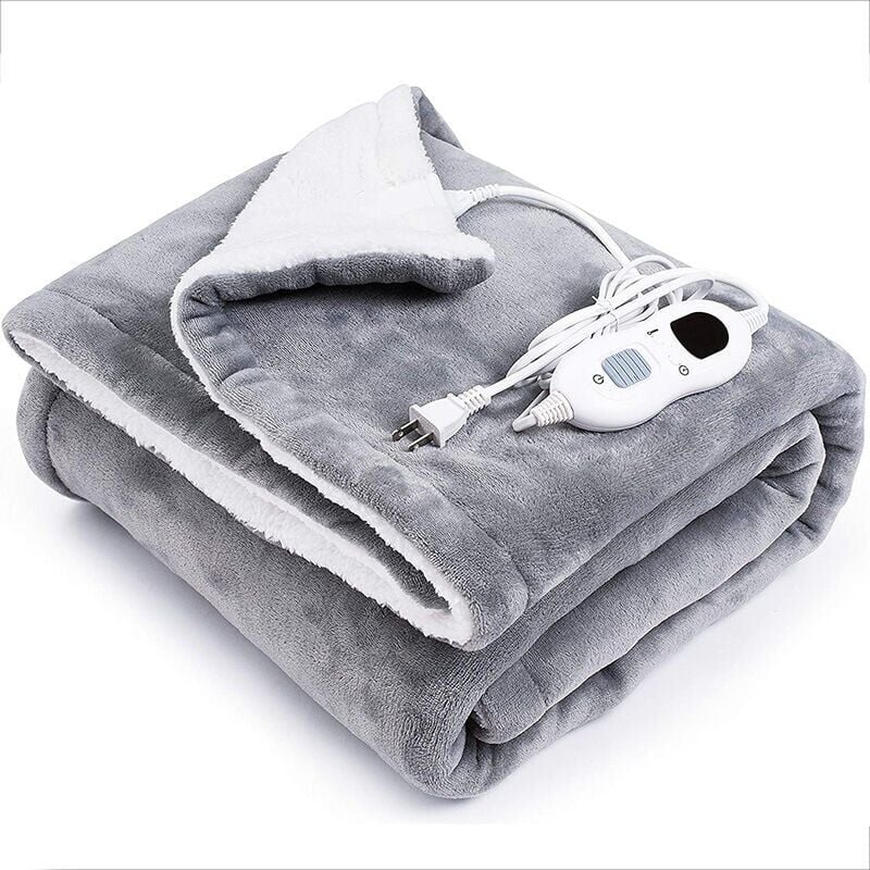 foto del prodotto coperta elettrica coperta elettrica in flanella 130 x 160 cm, 6 impostazioni di temperatura, piumone riscaldato con spegnimento automatico,