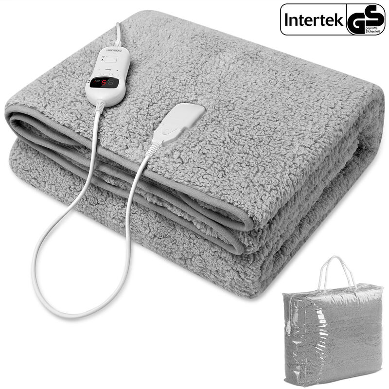 foto del prodotto coperta elettrica incl. telecomando con10 livelli di temperatura lavabile in lavatrice timer 9h scaldaletto 120w