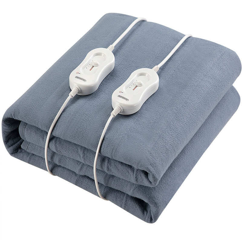 foto del prodotto coperta elettrica matrimoniale 3 livelli di temperatura lavabile fino a 30 scaldaletto con spegnimento automatico 2 piazze 120w 2 controller