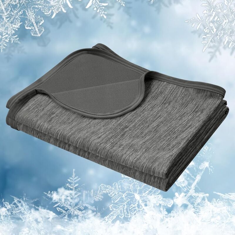 foto del prodotto coperta estiva di rinfrescante grigio, 100x120cm woltu