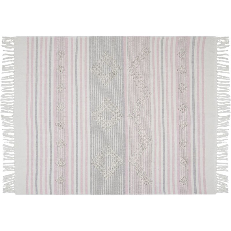 foto del prodotto coperta in cotone acrilico rosa camera da letto elegante 125 x 150 cm kaman