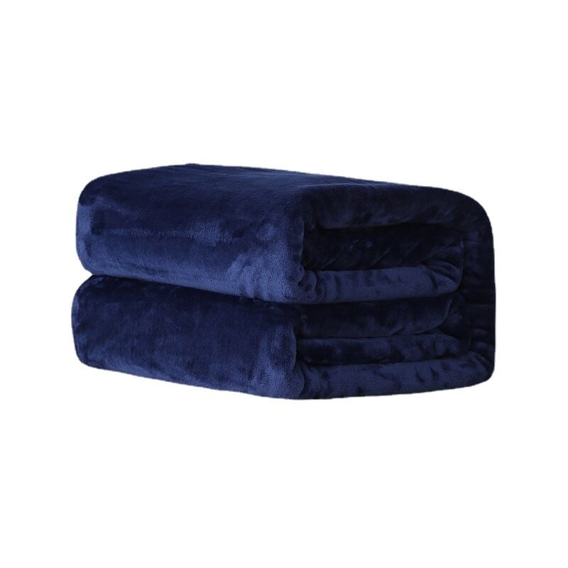 foto del prodotto coperta in pile di flanella super morbida e soffice blu scuro 100 x 150 cm sollbry