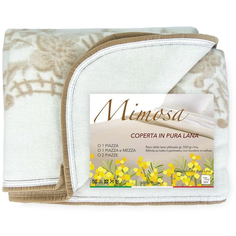 foto del prodotto coperta invernale in pura lana mimosa aniros made in italy 1 piazza