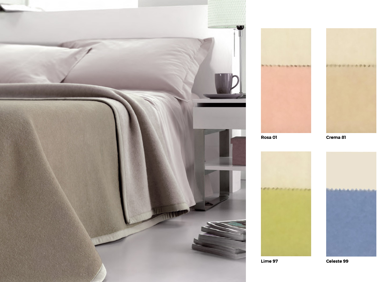 foto del prodotto coperta jacquard in pura lana vergine modello double in tinta unita 1 piazza crema 81
