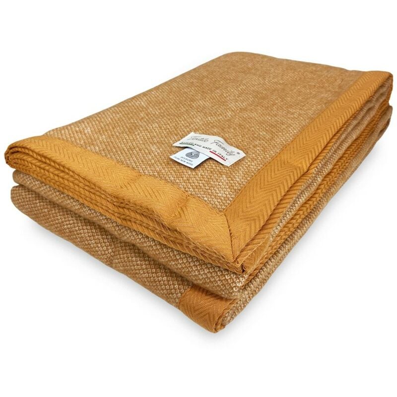 foto del prodotto coperta leggera primaverile nantes estiva in lana merino fine matrimoniale 2 piazze beige