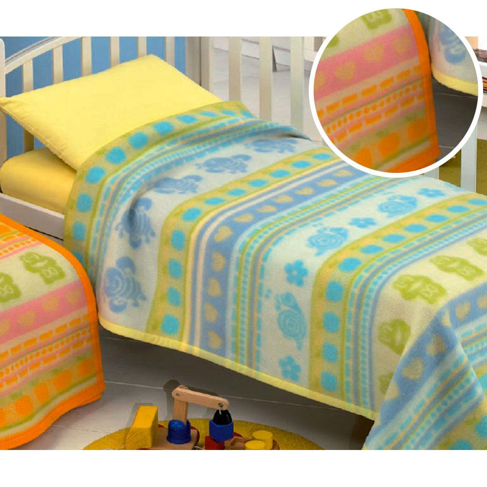 foto del prodotto coperta misto lana per culla 75x110cm 400gr cober chiocciola baby arancione