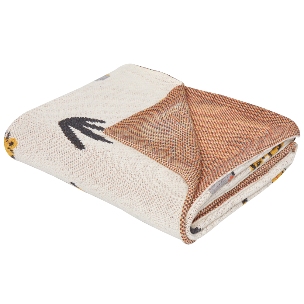foto del prodotto coperta per bambini in cotone multicolore 130 x 180 cm lancio per il letto accogliente con motivo animale camera da letto camera dei bambini design moderno