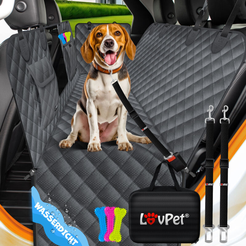 foto del prodotto coperta per cani 2in1 per sedile posteriore e bagagliaio dell auto con protezione laterale e finestra di visualizzazione coperta idrorepellente per