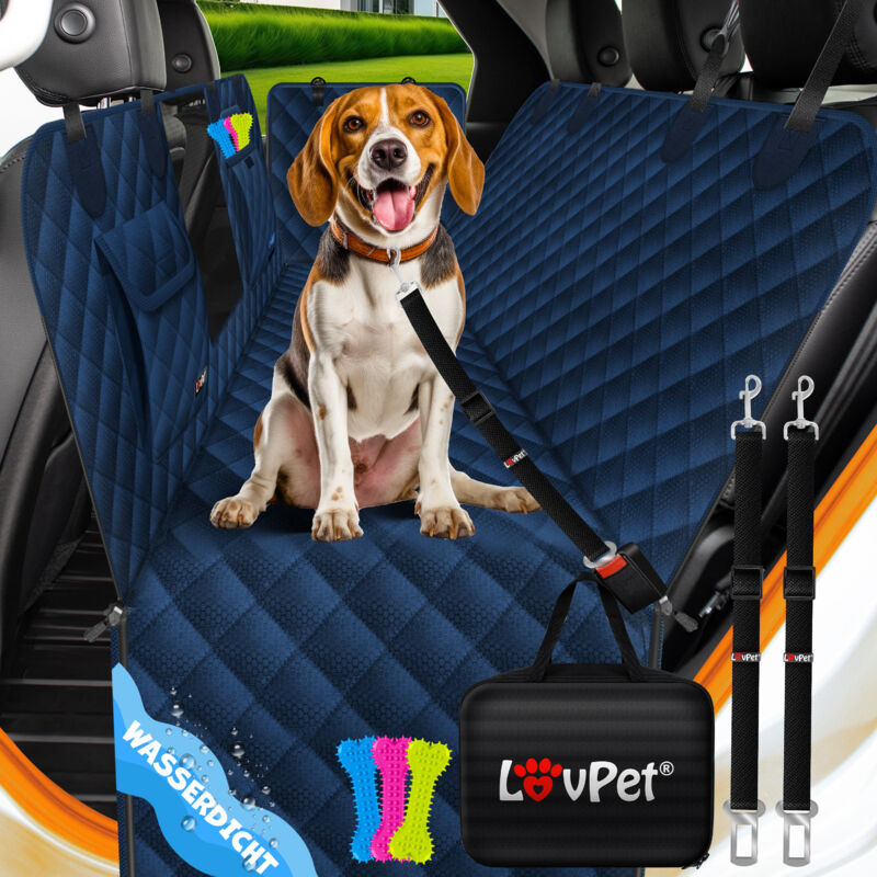 foto del prodotto coperta per cani 2in1 per sedile posteriore e bagagliaio dell auto con protezione laterale e finestra di visualizzazione coperta idrorepellente per