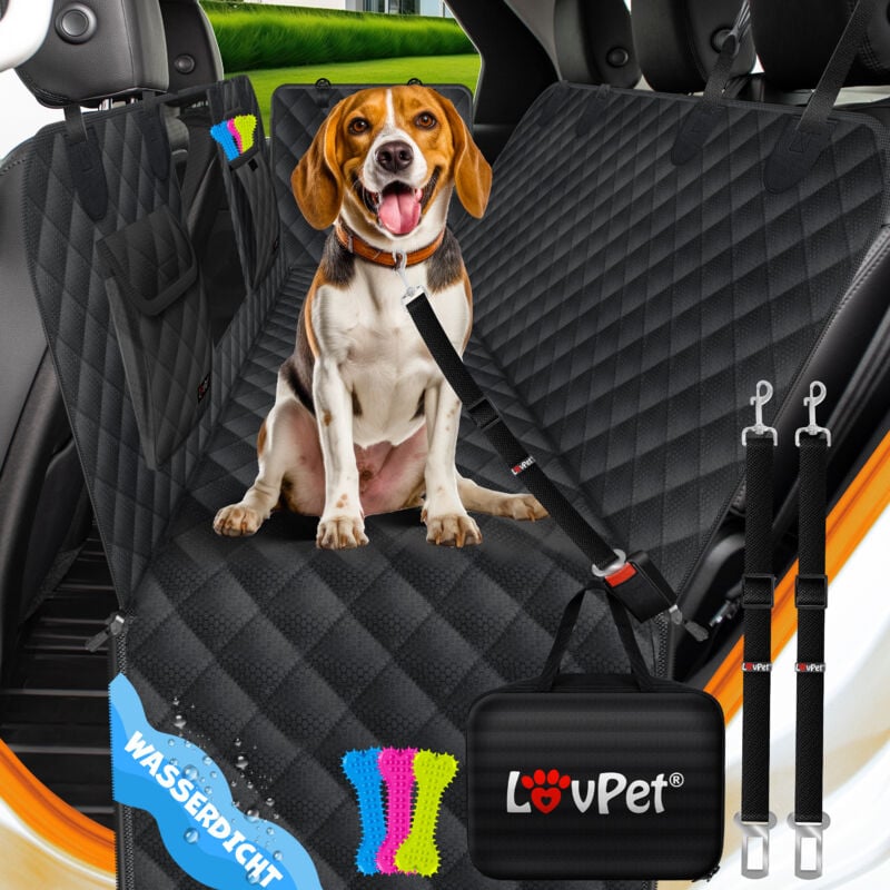 foto del prodotto coperta per cani 2in1 per sedile posteriore e bagagliaio dell auto con protezione laterale e protezione per il bagagliaio coperta idrorepellente