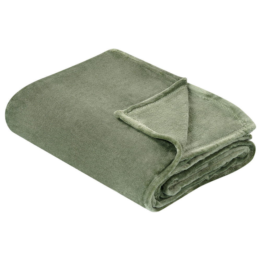 foto del prodotto coperta plaid in poliestere verde 150 x 200 cm morbido durevole letto divano soggiorno stile classico
