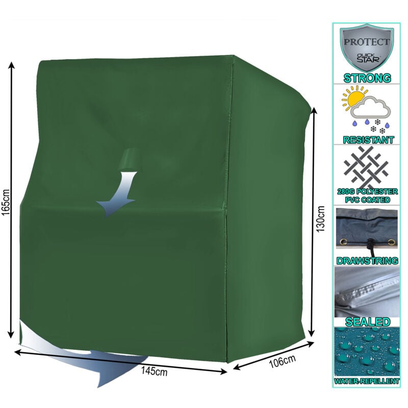foto del prodotto coperta protettiva per sedia da spiaggia xl 145 x 106 x 165 cm coperta per sedia da spiaggia verde