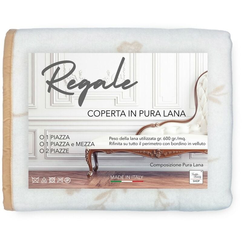 foto del prodotto coperta pura lana regale vergine matrimoniale