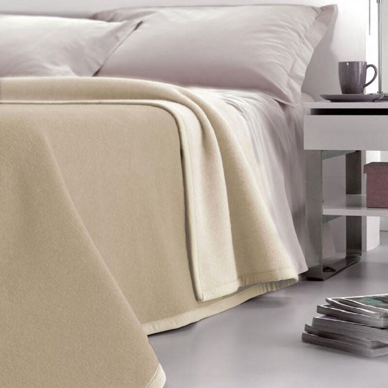foto del prodotto coperta pura lana singola dobleface 450gr cober double beige