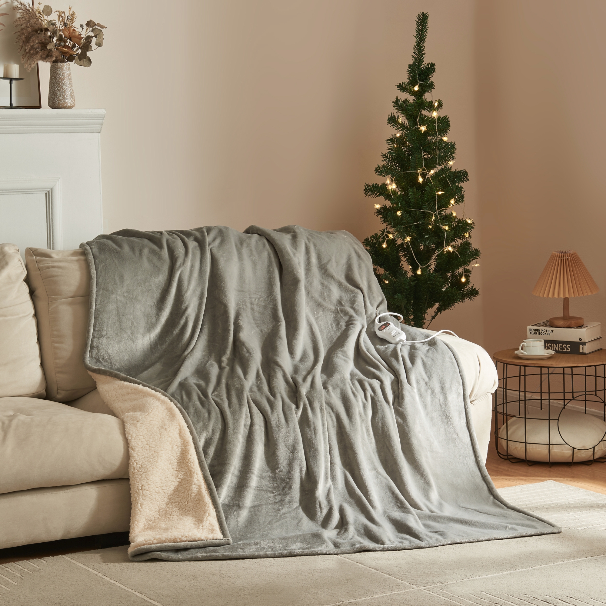 foto del prodotto coperta riscaldante archi termocoperta elettrica 200 x 150 cm grigio chiaro [en.casa]