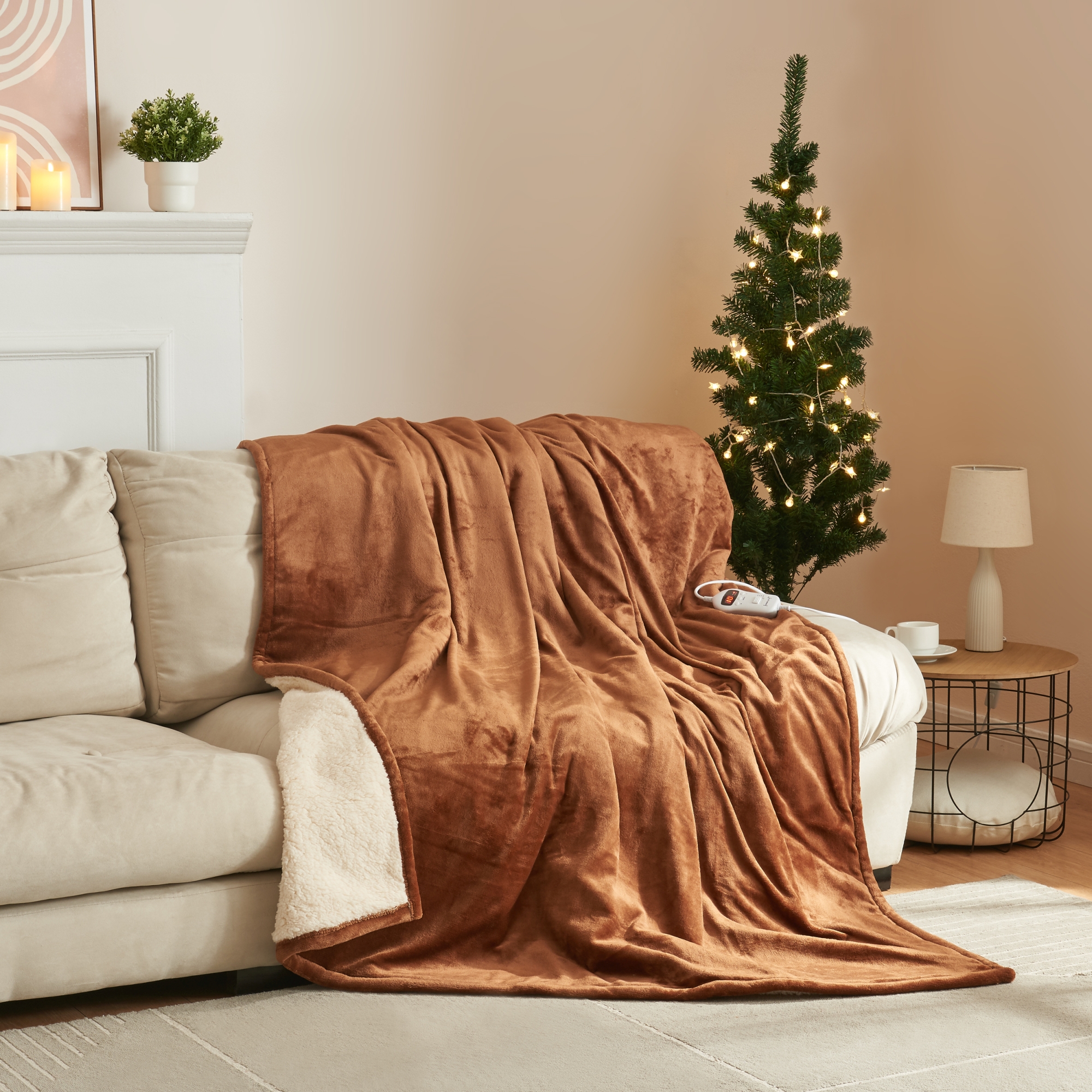 foto del prodotto coperta riscaldante archi termocoperta elettrica 200 x 150 cm marrone en.casa 