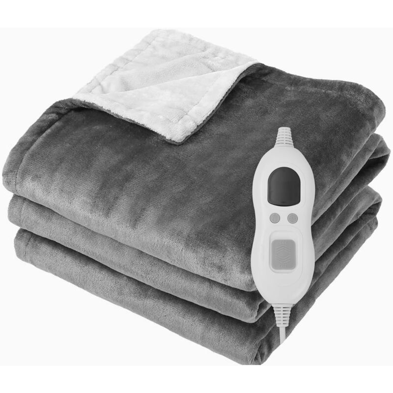 foto del prodotto coperta riscaldata 130 x 180 cm, coperta riscaldata per 1 persona con 6 impostazioni di riscaldamento e spegnimento automatico 8 ore, lavabile in
