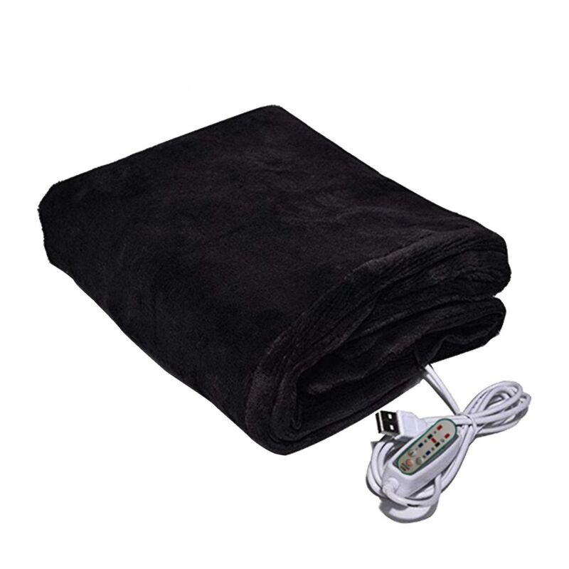 foto del prodotto coperta riscaldata invernale in peluche elettrico usb per auto, ufficio e casa bebusingoto