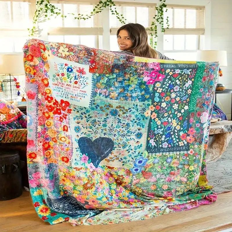foto del prodotto coperte floreali boho, coperta 130150 cm bebusingoto
