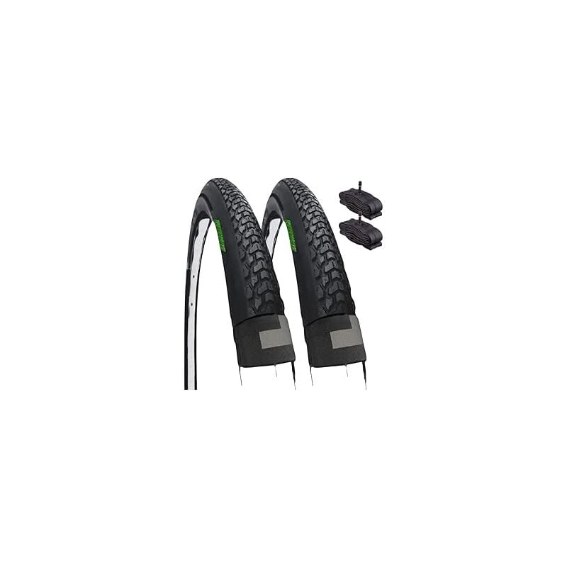 foto del prodotto copertoni pneumatici 700 x 40c 42 622 camere d aria con valvola america schrader demi slick gomma stradale bici uomo gravel off road sterrato