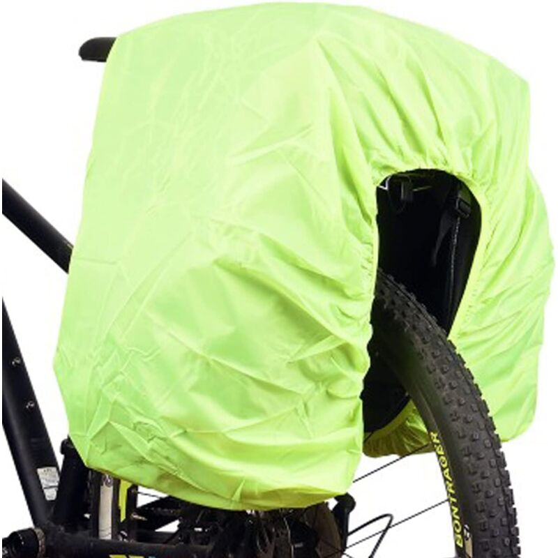 foto del prodotto copertura antipioggia, cestino per bicicletta, borsa per bicicletta, portapacchi impermeabile, verde fluorescente 12666 cm sollbry