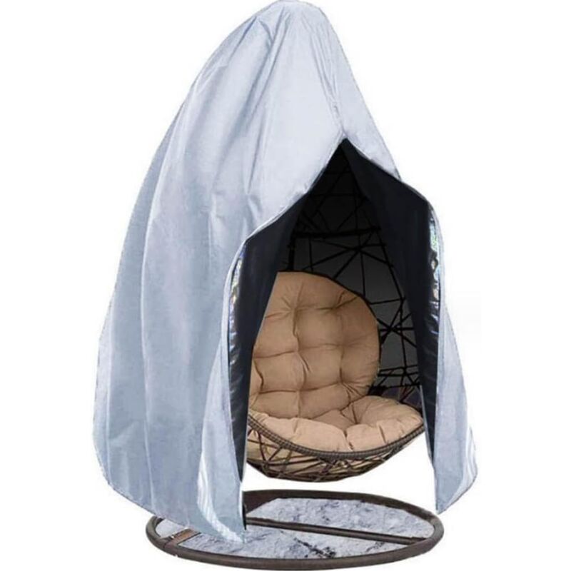 foto del prodotto copertura antipolvere impermeabile per sedia a dondolo da giardino, per esterni, con cesto appeso, per protezione solare, per esterni argento 