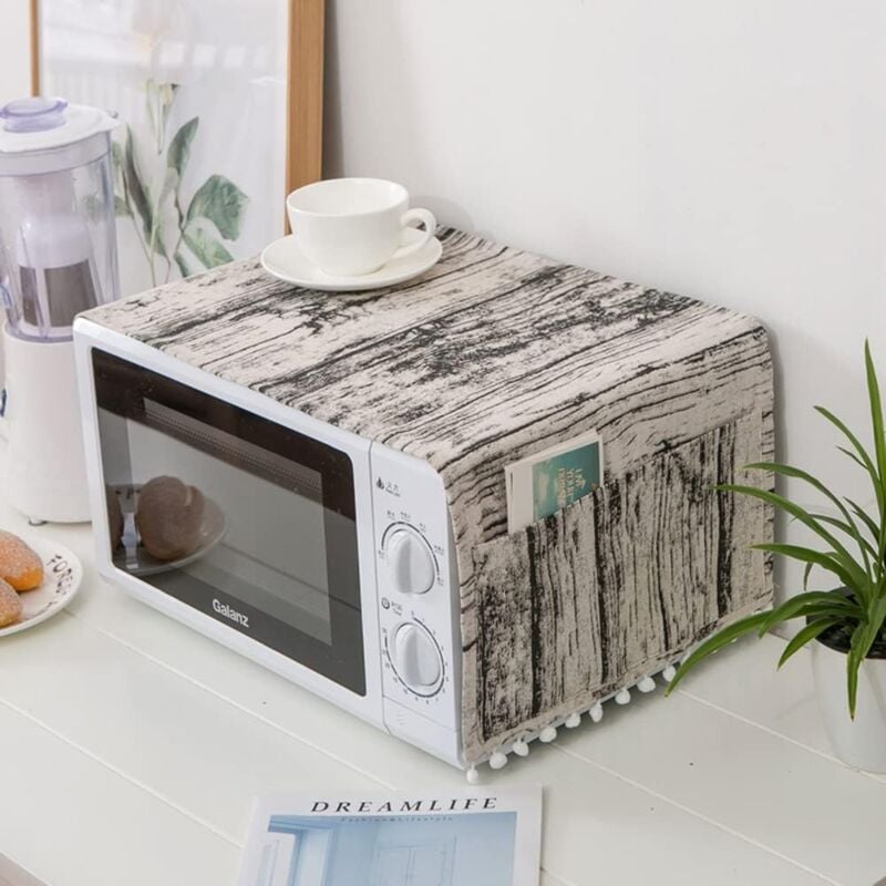 foto del prodotto copertura antipolvere per microonde, accessorio per forno a microonde, copertura antipolvere, decorazione per la casa, asciugamano antiolio, effetto