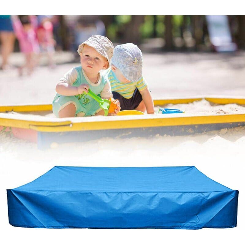 foto del prodotto copertura antipolvere per sabbiera con coulisse, telone quadrato in tessuto oxford per sabbiera, piscina, giardino o fattoria blu, 1801 x 80 cm 