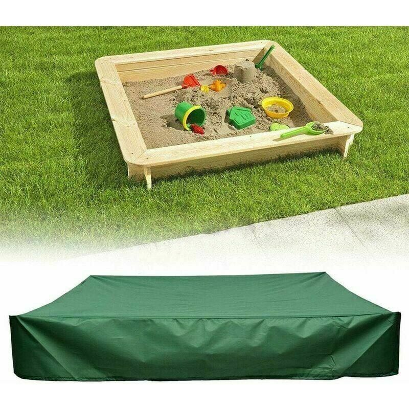 foto del prodotto copertura antipolvere per sabbiera con coulisse, telone quadrato in tessuto oxford per sabbiera, piscina, giardino o fattoria verde, 120 x 120 cm 