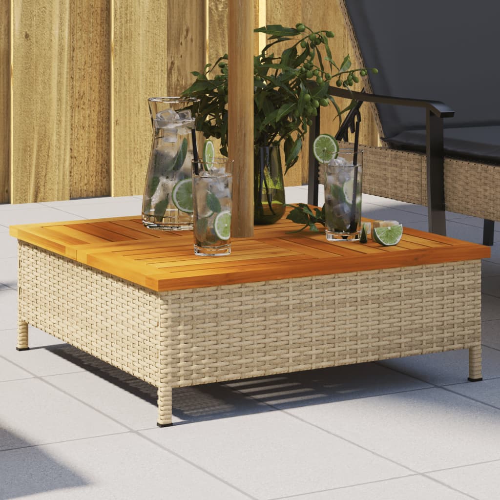 foto del prodotto copertura base ombrellone beige 70x70x25 cm polyrattan e acaciacod mxl 134674