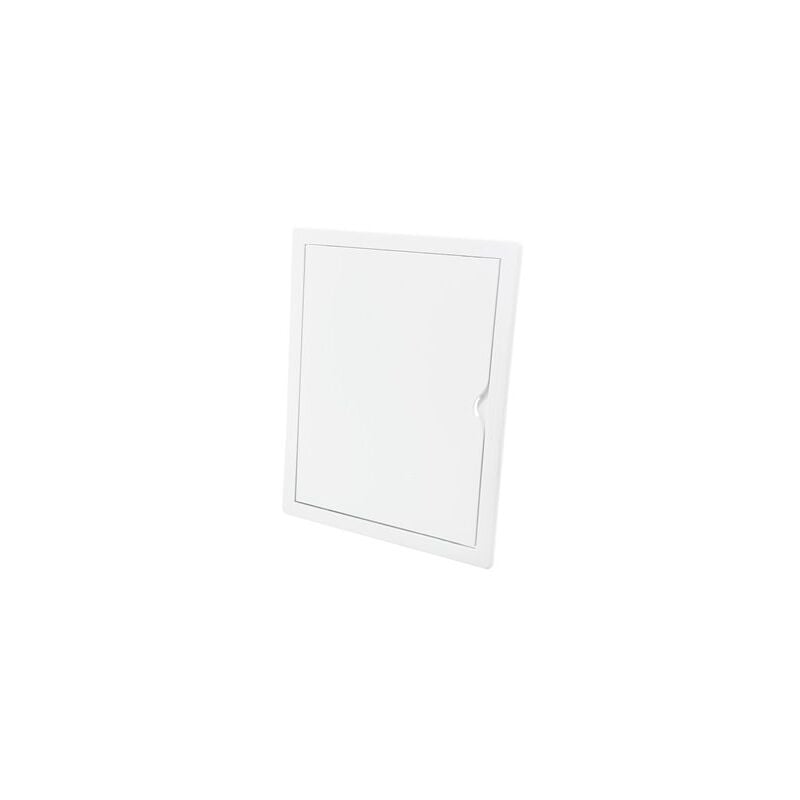 foto del prodotto copertura di ispezione rettangolare incassabile bianca in abs con meccanismo di apertura push pull adatta per cartongesso 21,5x2