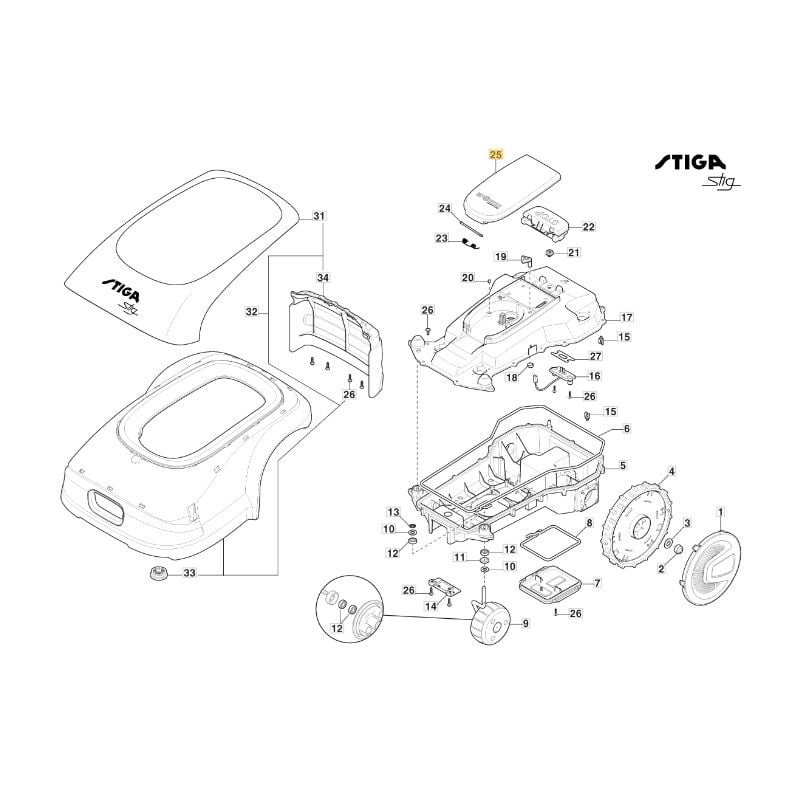 foto del prodotto copertura display originale stiga robot rasaerba tagliaerba stig 300 381119708 0