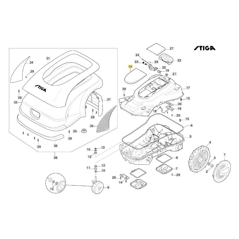 foto del prodotto copertura fissa robot tagliaerba modelli g3600 originale stiga 381110015 0