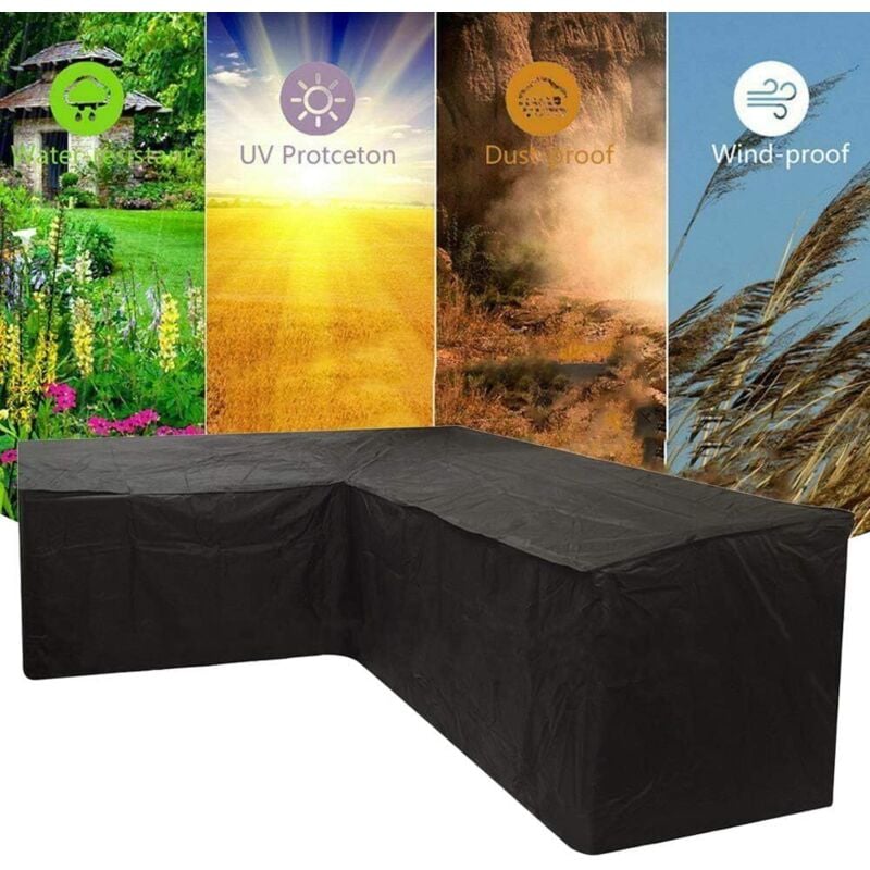 foto del prodotto copertura impermeabile per divano angolare da giardino, a forma di l, anti uv, per mobili da esterno, per giardino, patio, 250x250 cm lablanc