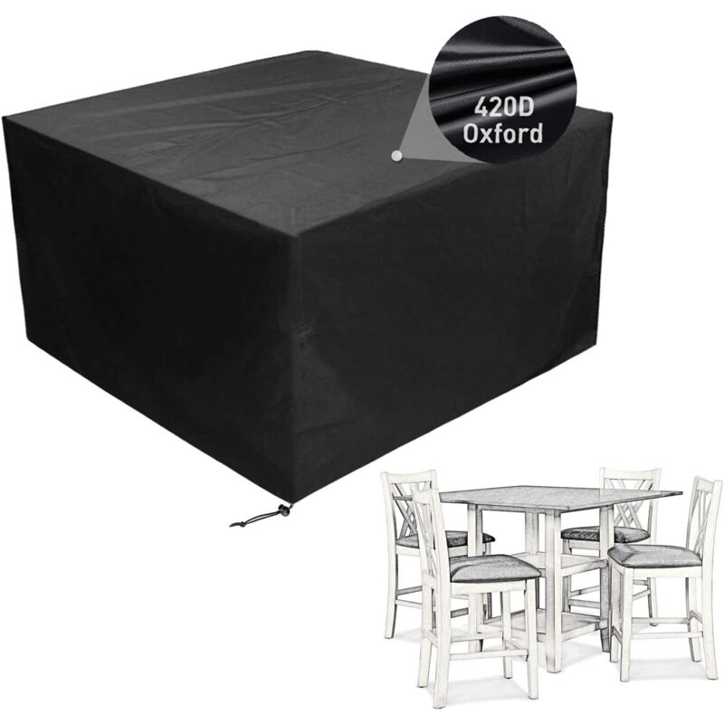 foto del prodotto copertura impermeabile per mobili da giardino quadrata 135x135x74cm, protezione antipolvere per set di divani componibili da esterno