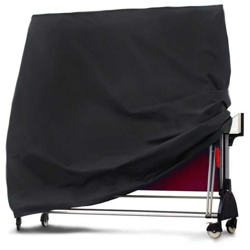 foto del prodotto copertura impermeabile per tavolo da ping pong per uso interno ed esterno, nera, 185 x 70 x 165 cm, nero bebusingoto