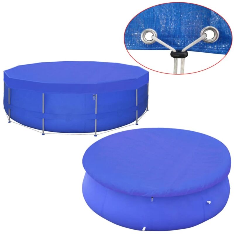 foto del prodotto copertura in pe per piscine rotonde 90 g m blu varie dimensioni dimensioni 460 cm