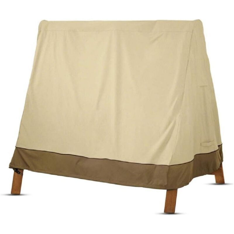 foto del prodotto copertura per altalena da giardino a 3 posti impermeabile, copertura protettiva anti uv oxford 210d, beige, 182x139x170cm
