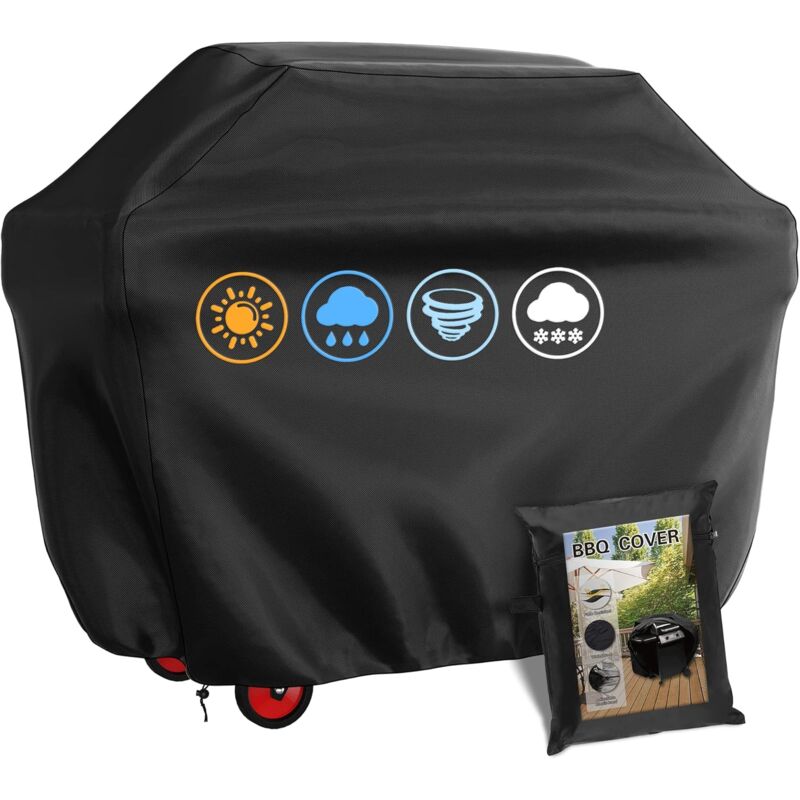 foto del prodotto copertura per barbecue a gas antivento anti uv anti acqua anti umidit anti polvere, 145 x 61 x 117 cm, nero