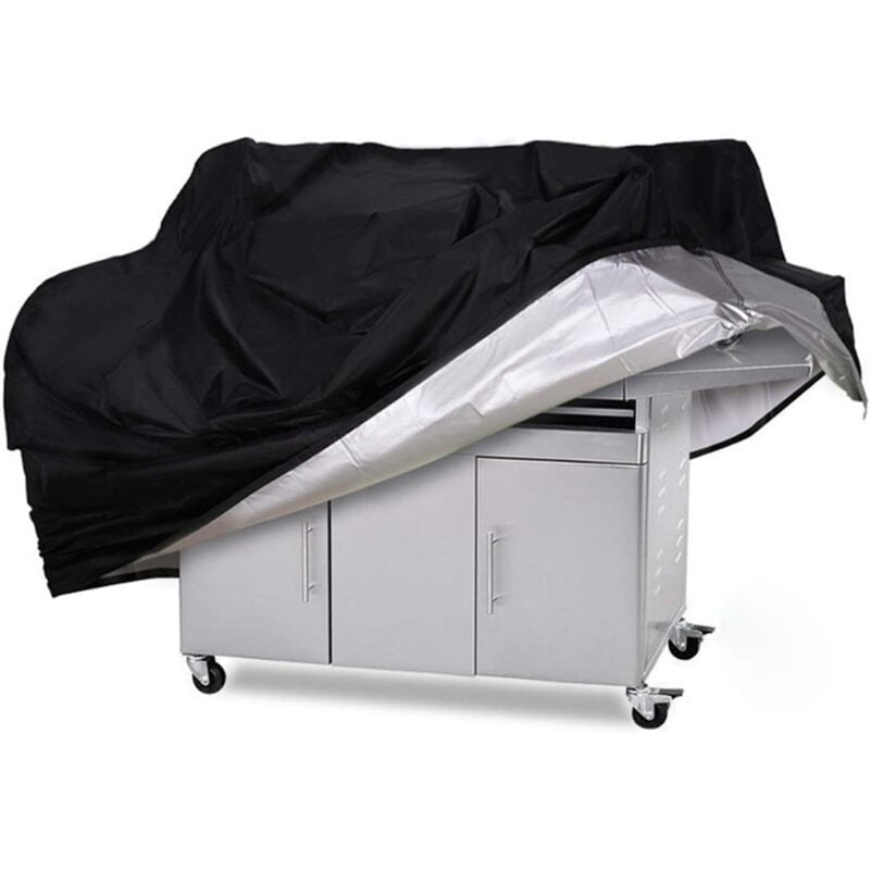 foto del prodotto copertura per barbecue impermeabile 600d per barbecue in tela da esterno, weber, char broil, brinkmann, holland jenn air, nera, 170x61x117cm