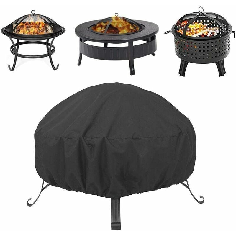 foto del prodotto copertura per braciere rotonda copertura per barbecue resistente tessuto oxford 210d impermeabile antivento anti uv copertura per riscaldatore da