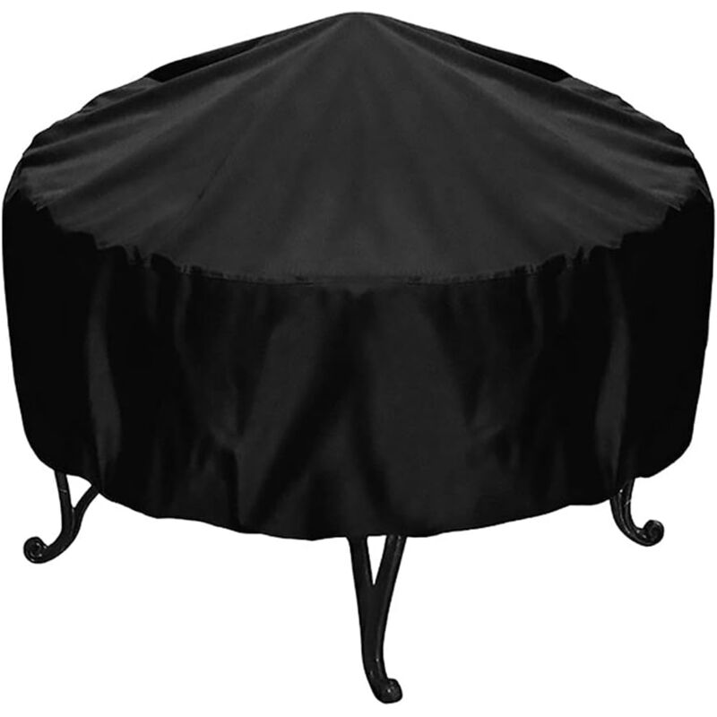 foto del prodotto copertura per braciere rotonda nera in tessuto oxford impermeabile, antipolvere, per barbecue diametro 75 cm, altezza 30 cm sollbry
