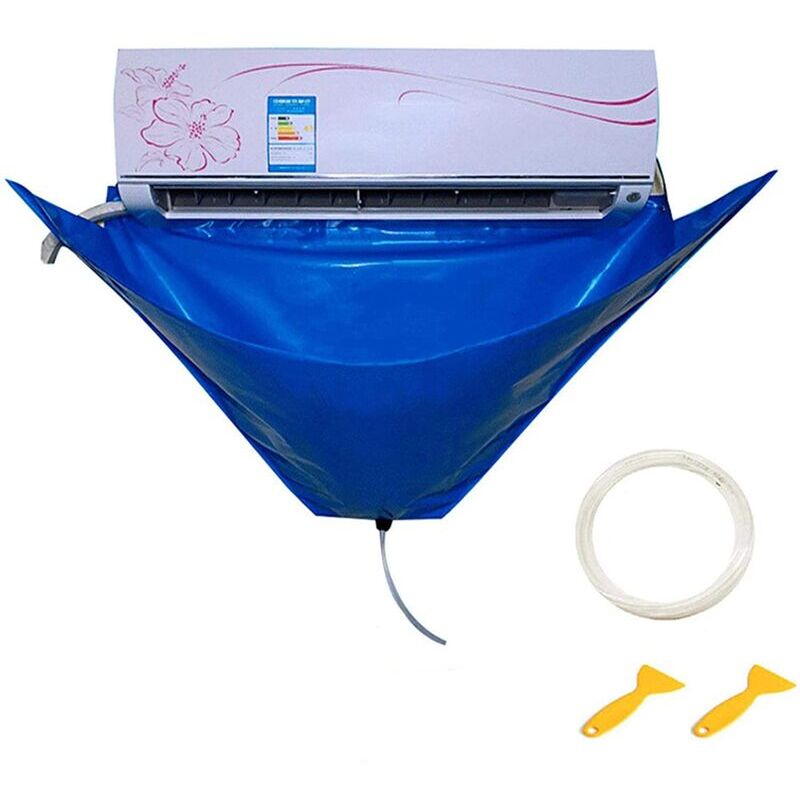 foto del prodotto copertura per condizionatore d aria kit di pulizia per condizionatore d aria antipolvere set di pulizia fronte retro con borsa per il lavaggio e