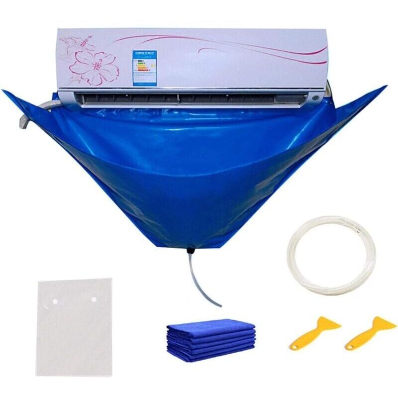 foto del prodotto copertura per la pulizia del condizionatore d aria, borsa per la pulizia del condizionatore d aria impermeabile con tubo dell acqua, borsa per la