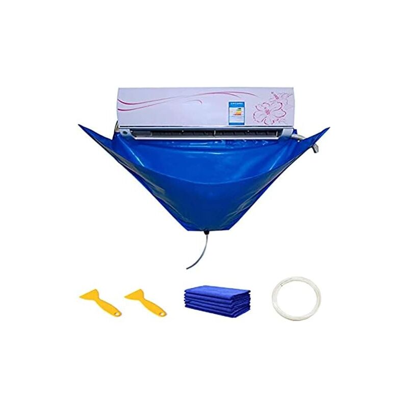 foto del prodotto copertura per la pulizia del condizionatore d aria, borsa per la pulizia del condizionatore d aria impermeabile con tubo dell acqua, borsa per la