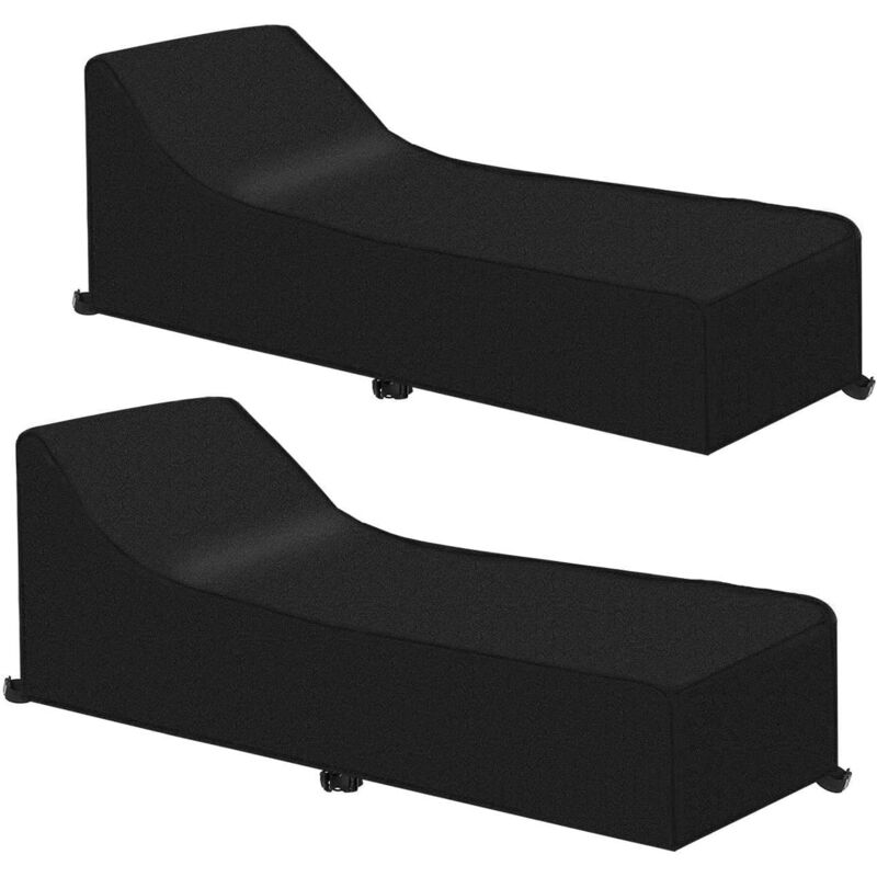foto del prodotto copertura per lettino prendisole da giardino impermeabile e antivento in tessuto oxford 420d per lettino prendisole, chaise longue 200 x 75 x 40 70
